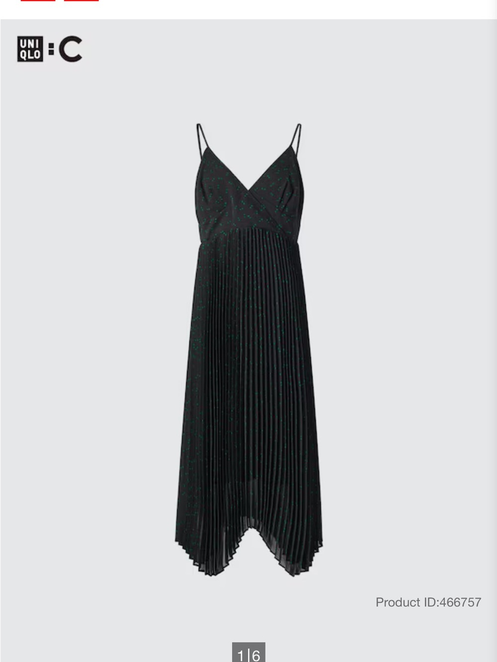 UNIQLO Black Pleated One-Shoulder Slip Dress
